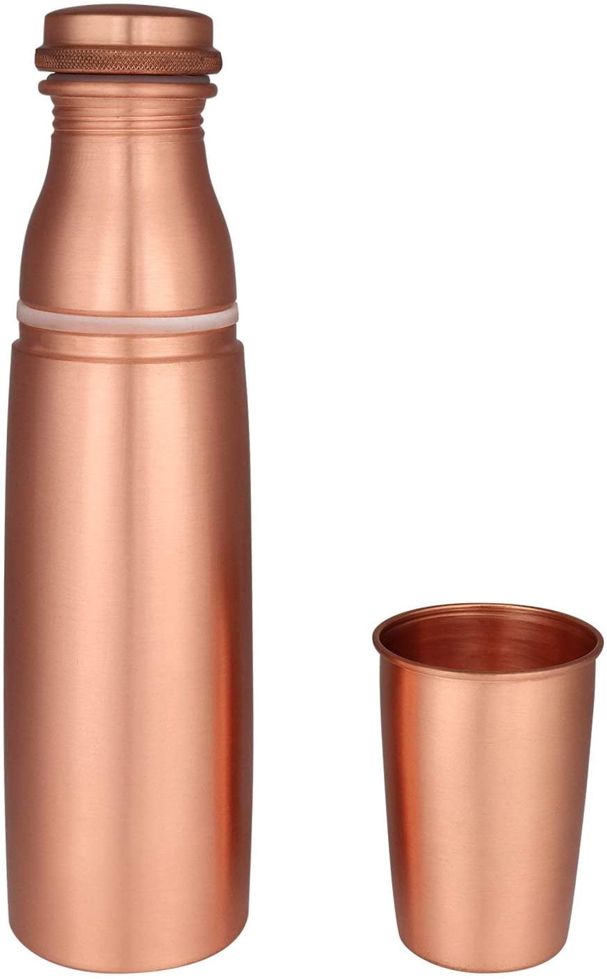 Zap Impex Pure Copper Water Bottle with Glass Joint Free (30 oz)