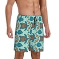 thumbnail image 2 of Sikiie Turtles And Seahorses Mens Pajama Shorts, Lightweight Lounge Pant with Pockets Soft Sleep Pj Shorts for Men3X-Large, 2 of 6