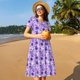 thumbnail image 4 of Balery Violet Vestidos sueltos de manga corta para mujer, vestidos de verano 2025, vestidos casuales de corte A con vuelo., 4 of 6