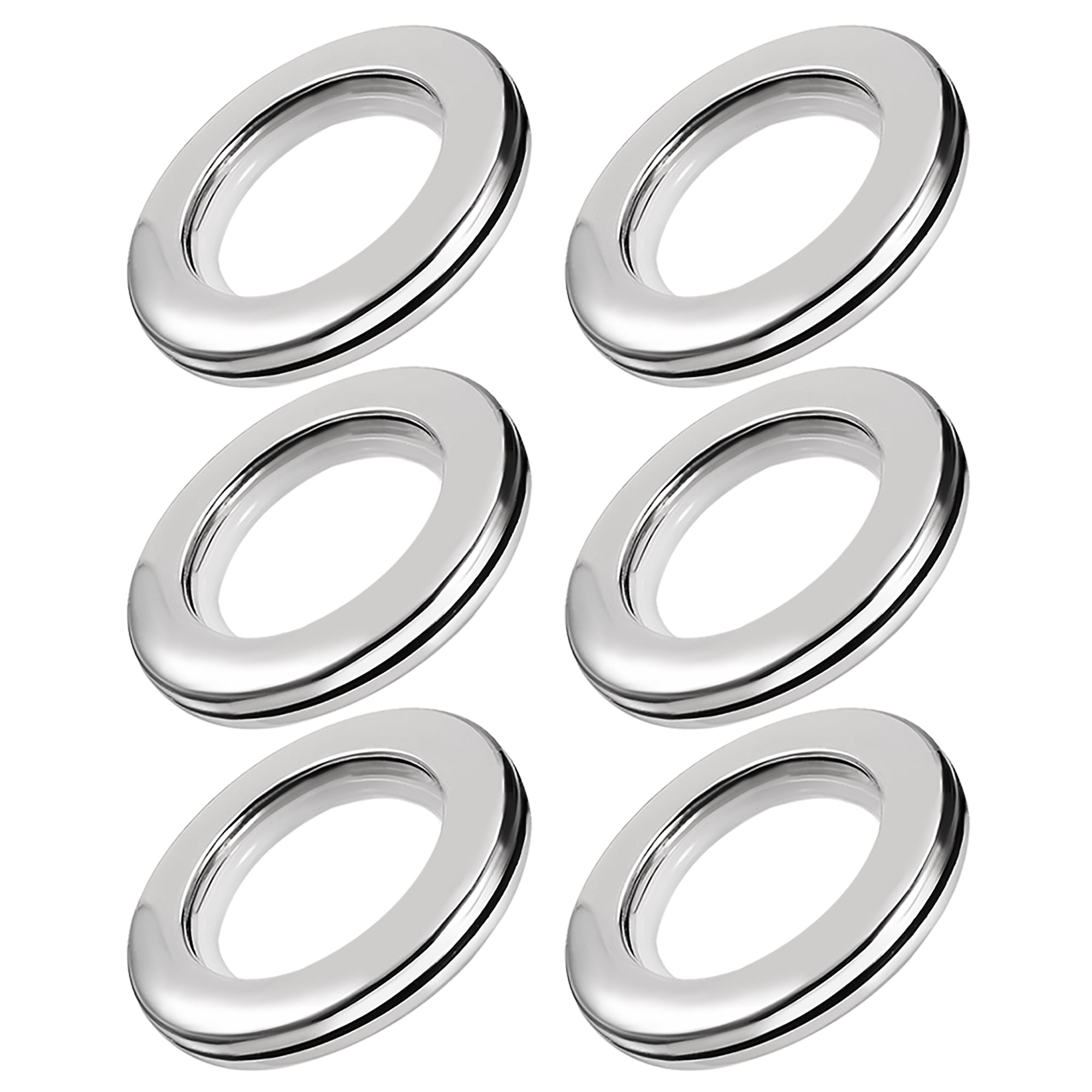 1.5 Inch Inner Dia Curtain Grommets Plastic Silver Tone 6 Pack