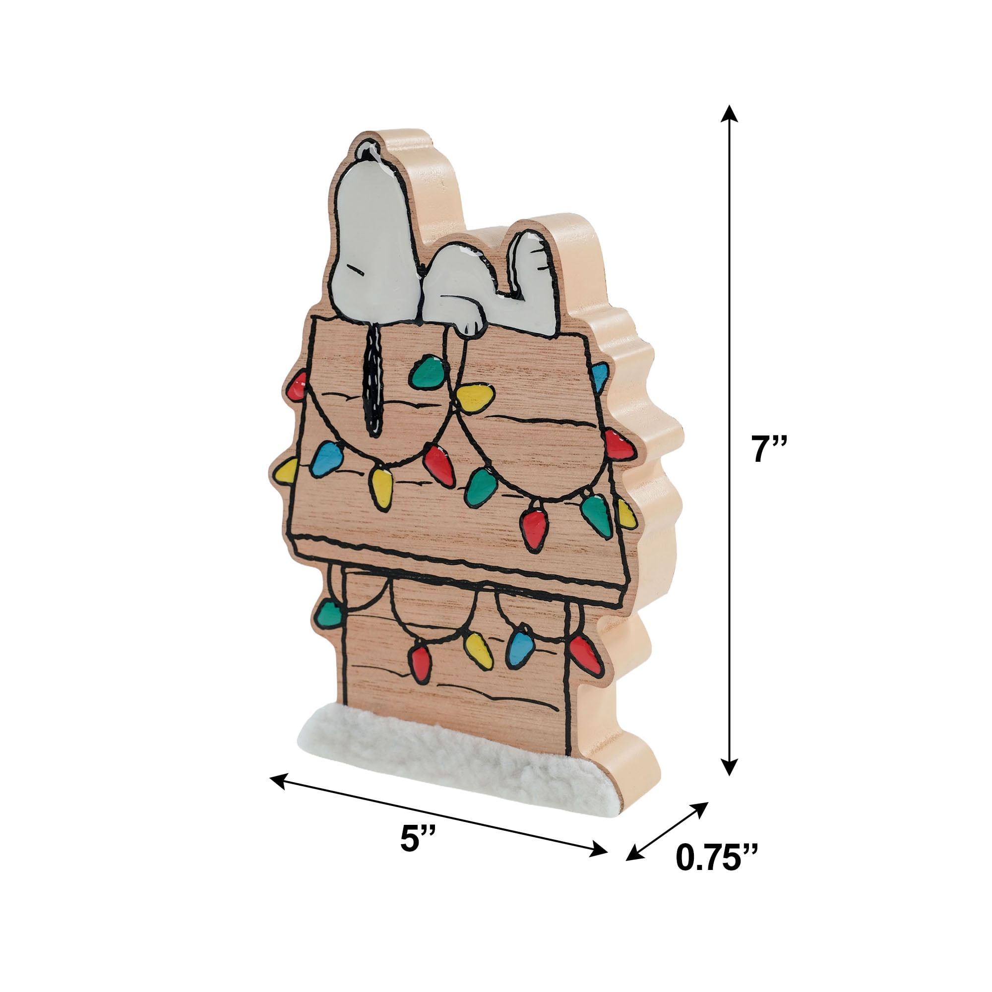 Peanuts Snoopy Christmas Enameled Wood Display Piece– 7 Inch Holiday Tabletop Figure