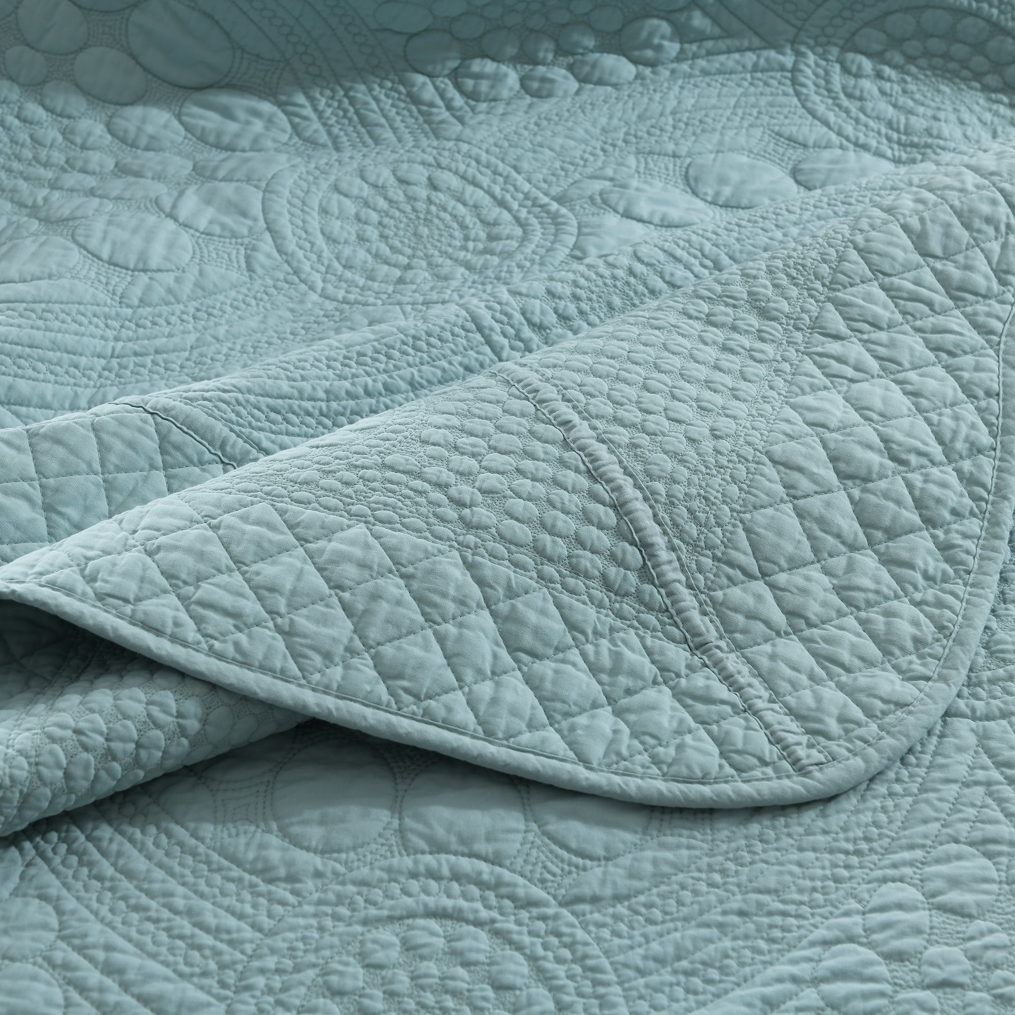 MarCielo 3-Pieces Angel Blue Quilt Coverlet Bedding Sets, King