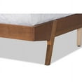 thumbnail image 6 of Baxton Studio Senna Mid-Century Modern Beige Fabric Upholstered and Walnut Brown Finished Wood Queen Size Platform Bed, 6 of 7