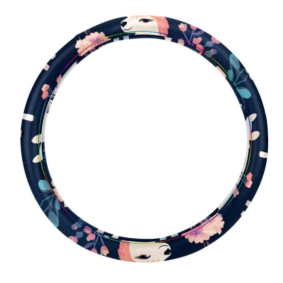 Alpaca 14.5 Inch Printing PVC Leather Auto Accessories Steering Wheel Cover for Car Wheel Covers