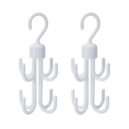 

2Pcs 360 Degree Rotating Hangers Tie Hat Scarf Hanging Hooks Multifunctional Wardrobe Hooks (White)
