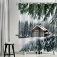 thumbnail image 3 of Christmas Holiday Fabric Shower Curtains,Winter Wonderland Forest Waffle Bath Curtain,Farmhouse Xmas Stall Size Shower Curtain for Kids Bathroom Decor Waterproof with Hooks,72x72 Inch, 3 of 6