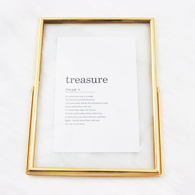 Floating Picture Frame Metal Photo Frame Geometric Picture Frame Desk Vertical Frame for Pictures Photos Desk Tabletop Display Decor
