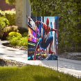 thumbnail image 4 of Bandera de jardín de temporada de Spider-Man, bandera de doble cara, bandera navideña para decoración navideña al aire libre., 4 of 8