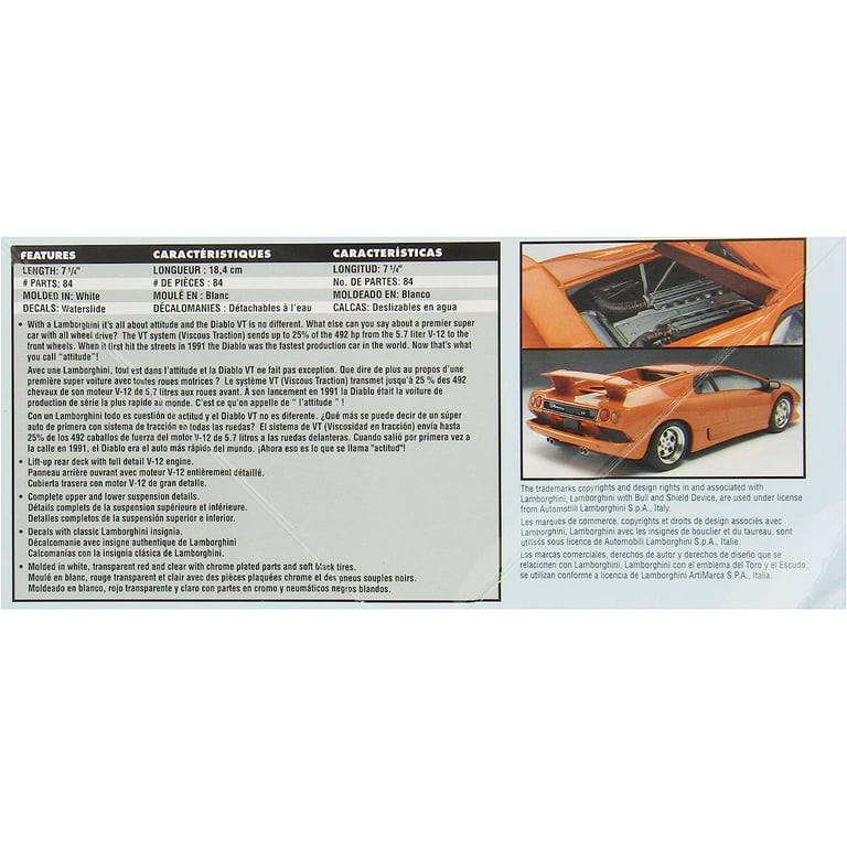 Revell, Model Car Kit, Lamborghini Diable VT 1/24 Scale Paint and