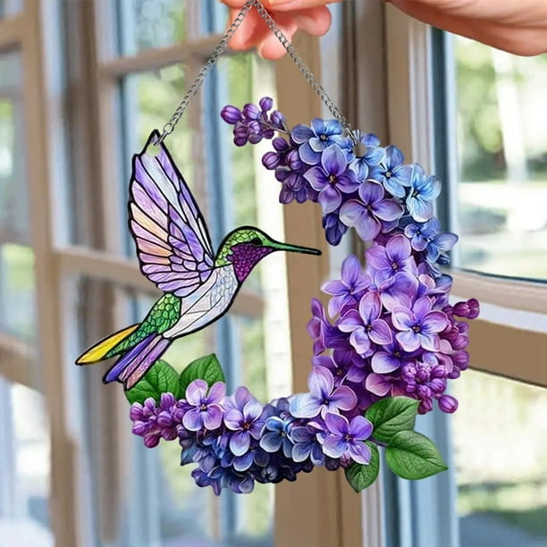 Adorno atrapasol para ventana | Decoración con efecto vitral colorido | Regalo para el Día de la Madre, cumpleaños o decoración del hogar