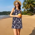 thumbnail image 3 of Fotbe Elegant ice skates snowflakes A Vestido de Verano sin Mangas para Mujer – Vestido Midi Línea A, Estilo Camiseta Floral, Vestido Playero Casual y Fluido, 3 of 7
