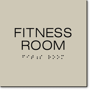 Fitness Room Sign-Taupe / Black (1 Unit)