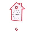 thumbnail image 3 of Diseño de estilo nórdico Reloj de cuco moderno simple Reloj de informe Reloj oscilante Reloj de pared (rojo), 3 of 8
