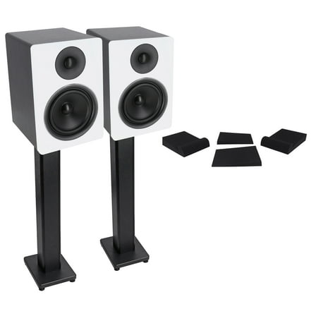 2) Rockville APM6W 6.5" 2-Way 350 Watt Powered USB Studio Monitors Stands Pads