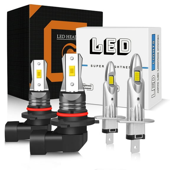 For Subaru Outback 2000-2004 Quayub 4x 9005 & H1 Headlight Combo High Low Beam LED Bulb 6000K