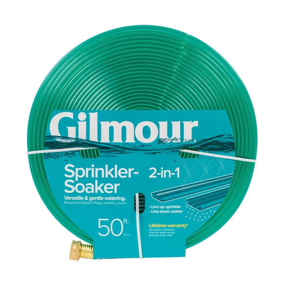 Gilmour® 50 ft 2-in-1 Sprinkler Soaker Garden Hose, Blue