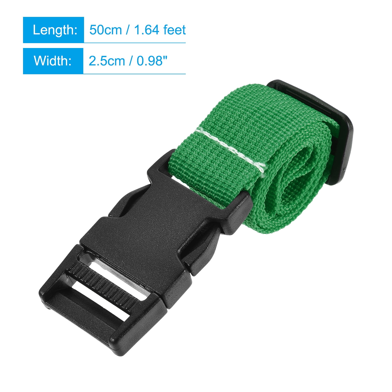 Unique Bargains Utility Strap with Buckle Adjustable Belt for Outdoor Bag Luggage Packing Green