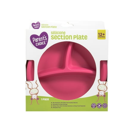 Parents Choice Silicone Section Plate, 12+ Months, 1 Pack
