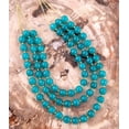 thumbnail image 2 of Argo Blue Teal Jade Triple Strand Golden Necklace, 2 of 3