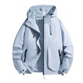 thumbnail image 4 of StSilkitty Rain Jacket for Men Windbreaker Waterproof Long Sleeve Zip up Hiking Camping Hooded Jacket Coat with Pockets, 4 of 5