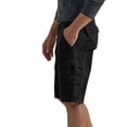thumbnail image 4 of GrmtClth Men's Cargo Shorts Breathable Washed Cotton Fabric Button Fly Waistband Dual Flap Pocket Casual Daily Walking Outdoor Summer Wear Clothing Black 2XL, 4 of 7
