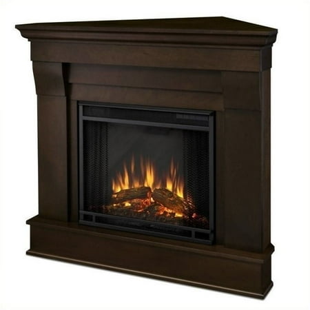 Real Flame Chateau Electric Corner Fireplace In Dark Walnut