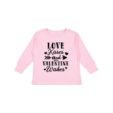 

Inktastic Valentine s Day Love Kisses and Valentine Wishes Gift Toddler Boy or Toddler Girl Long Sleeve T-Shirt