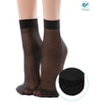 thumbnail image 3 of Deago 10-20 Pairs Women's Ankle High Sheer Nylon Socks Soft Tight Hosiery with Reinforced Toe "Black", 3 of 7