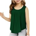 thumbnail image 2 of Girls Tank Tops Summer Sleeveless Casual Top Pleated Crewneck Tunic Cami Shirts (5-12 Years), 2 of 6