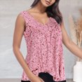 thumbnail image 2 of Kaprioy Womens Summer Tops Women's Plus Size Floral Printed Sleeveless V-Neck T-Shirt Pleated Casual Flowy Tunic Blouse Tops, 2 of 6