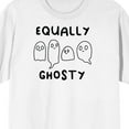 thumbnail image 2 of Halloween Cartoon Ghosts Equally Ghosty Men's White Graphic Tee-Medium, 2 of 4