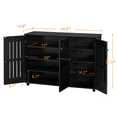 thumbnail image 5 of Alden Design 4 Tier Wooden Shoe Storage with Louvered Door, Black, 5 of 8