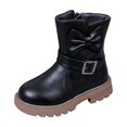 thumbnail image 6 of Girls Mid Calf Leather Boots, Little Kids Side Zipper Fashion Martin Booties, Soft Non Slip Princess Short Boots for Little Girls Daily Outdoor Wear Black 3 Big Kids(36), 6 of 8