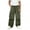 Army Green, variant on StSilkitty Baggy Cargo Pants for Boys Girls Solid Color High Waisted Elastic Drawstring Wide Leg Hiking Pants with Pockets