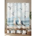 thumbnail image 4 of Fsddascl Coastal Seagull Shower Curtain Set - 48" x 72" Washable Bathtub Curtain with 12 Hooks, Summer Beach Ocean Birds Retro Waterproof Fabric Stall Shower Curtains for Bathroom/Bathtub Décor, 4 of 6