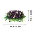 thumbnail image 3 of Roiihwy Memorial Day Decor Artificial Satin Saddle Flower, Tombstone Decoration, Cemetery Grave Memorial Flower, 23.6in Purple, 3 of 7