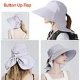thumbnail image 5 of HOMEYA Women Wide Brim Ponytail Sun Hat With Neck Flap for  Fishing Gardening Outdoor UV Protection, Gray, 5 of 9