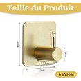 thumbnail image 2 of Gancho de pared adhesivo, 6 piezas Gancho de pared de acero inoxidable dorado, 4.5 * 4.5CM Colgador de escoba montado en la pared para colgar Ganchos de orden para cocina / baño / sala de estar de vi TUNC Sencillez, 2 of 5