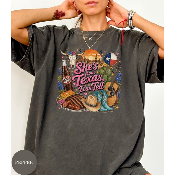 She's from Texas Shirt, I can Tell Tee, She’s From Texas Girl Tee, Dr. Pepper Inspired T-shirt