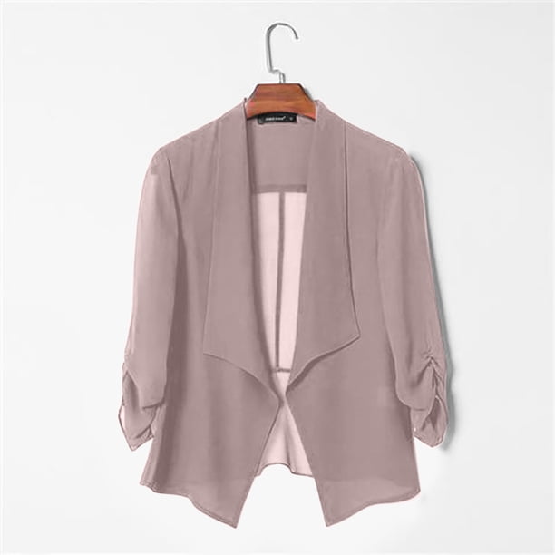 Puntoco Cárdigans de manga larga transparentes de gasa suave con frente abierto para vestido de noche para mujer Puntoco Puntoco-1