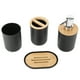 thumbnail image 5 of Taza Para Cepillo De Dientes, Juego De Accesorios De Baño De 4 Uds., Bambú, Resistente Al Agua, 5 of 7