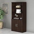 thumbnail image 2 of Pemberly Row Tall 5 Shelf Bookcase with Doors in Black Walnut - Engineered Wood, 2 of 7