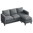 thumbnail image 6 of Sobaniilo Sectional Sofa Free Combination Sectional Couch Small L-Shaped Linen Fabric Sofa for Living Room(Dark Gray), 6 of 8