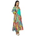 thumbnail image 4 of Bimba Womens Kimono Sleeve Long Maxi Kaftan Multicolor Caftan Coverup Night Wear, 4 of 8