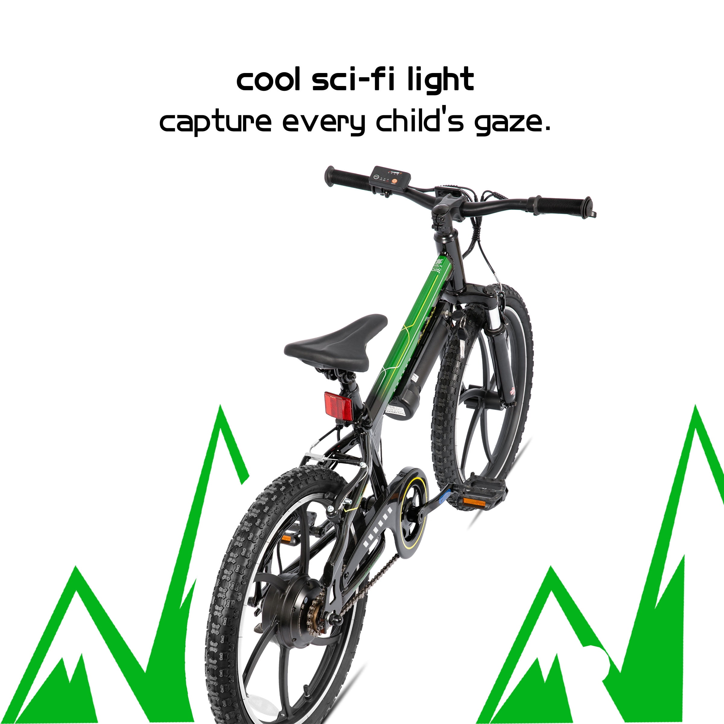 JOYSTAR Radspur Electric Bike 20" with 250W Brushless Motor, 15 Miles 15MPH Electric Mountain Bicycle with Removable Battery, Green