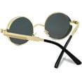 thumbnail image 3 of FEISEDY Retro Gothic Steampunk Sunglasses Round Metal Frame Punk Circle Inspired Shade Men B1857, 3 of 10