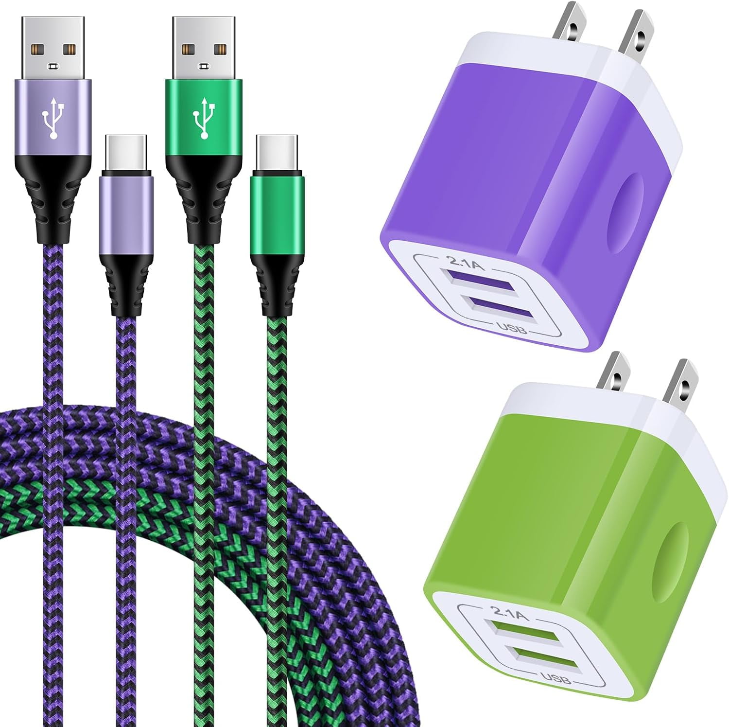 RGHJAR-USB Type C Charger Dual Port Samsung Wall Charger Plug Fast Charging Block with 2Pack 6Ft C Cord for Samsung Galaxy A14 A54 S24 S23 S22 S21 S20 A15 A25 iPhone 15 Pro Max,Google Pixel 8 7 6 Pro