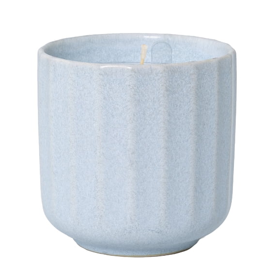 Better Homes and Gardens 1-Wick Fluted Jar Candle, Light Blue Mist, 8 oz