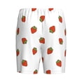 thumbnail image 2 of Lsque Hand Drawn Strawberry Mens Sleep Pajama Shorts,Short Pajama Pants, Cotton Ultra-Soft Knit-Large, 2 of 9