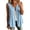 Blue, variant on Women's Linen Tank Top, V Neck Button Down Embroidered, Sleeveless Loose Casual Fit Green 3XL